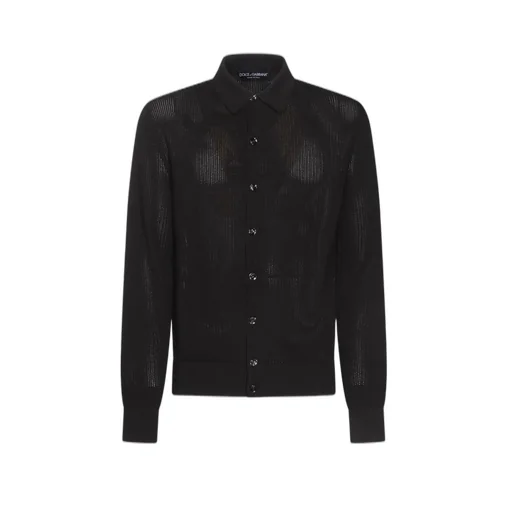 Dolce & Gabbana Long-Sleeved Openwork Knitted Shirt