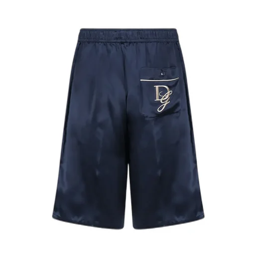 Dolce & Gabbana Logo Embroidered Satin Shorts