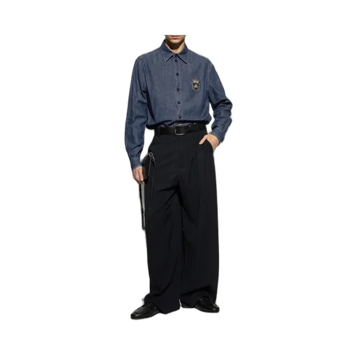 Dolce & Gabbana Heraldic Emblem Denim Shirt