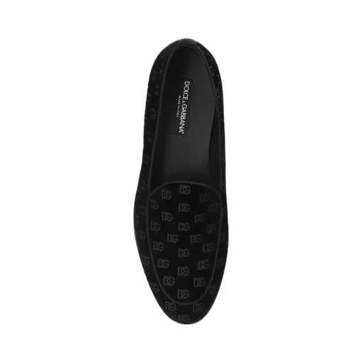 Dolce & Gabbana Logo Printed Velvet Loafers