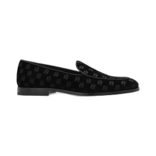 Dolce & Gabbana Logo Printed Velvet Loafers