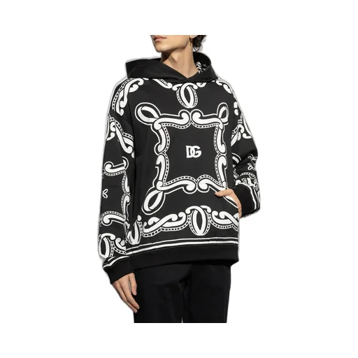 Dolce & Gabbana Bandana Printed Drop Shoulder Hoodie