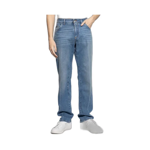 Dolce & Gabbana Logo Plaque Straight Leg Jeans