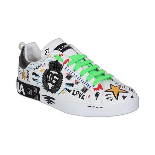 Dolce & Gabbana Graffiti-Printed Lace-Up Sneakers