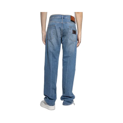 Dolce & Gabbana Logo Plaque Straight Leg Jeans