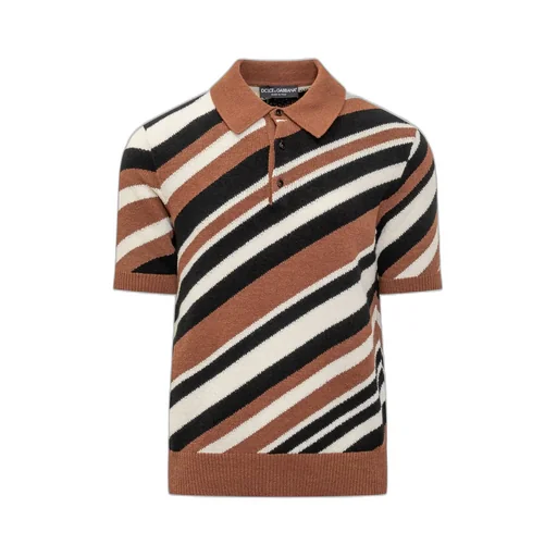 Dolce & Gabbana Striped Short-Sleeved Polo Shirt