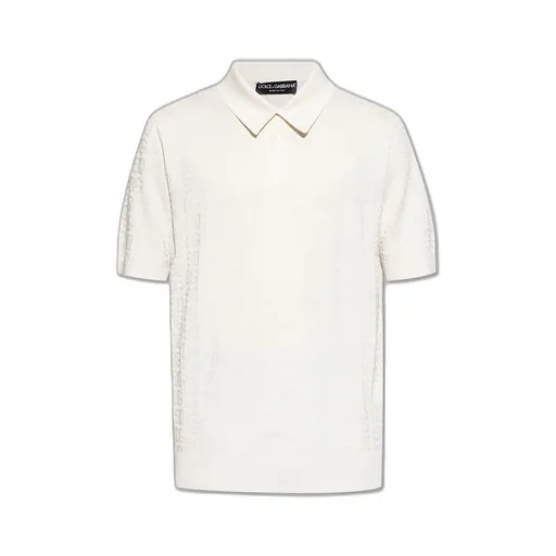 Dolce & Gabbana Dg Logo Jacquard Knitted Polo Shirt