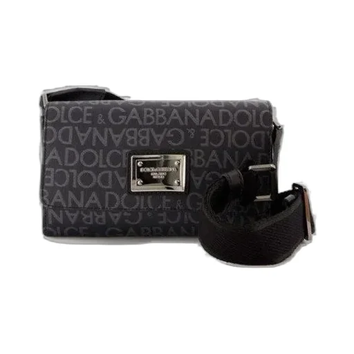 Dolce & Gabbana Logo Jacquard Foldover Top Crossbody Bag
