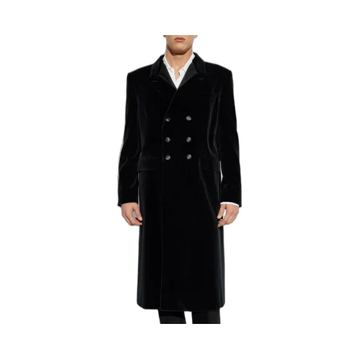 Dolce & Gabbana Satin Detailed Velvet Coat