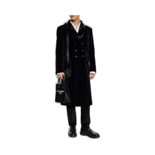 Dolce & Gabbana Satin Detailed Velvet Coat