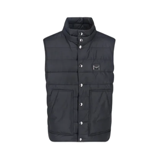 Dolce & Gabbana Logo Plaque High-Neck Padded Gilet