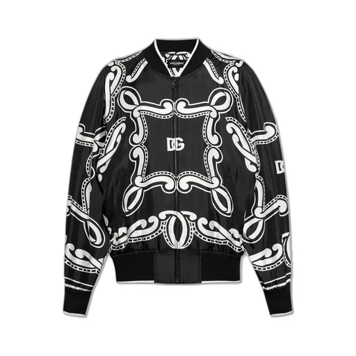 Dolce & Gabbana Bandana Printed Zipped Bomber Jacket