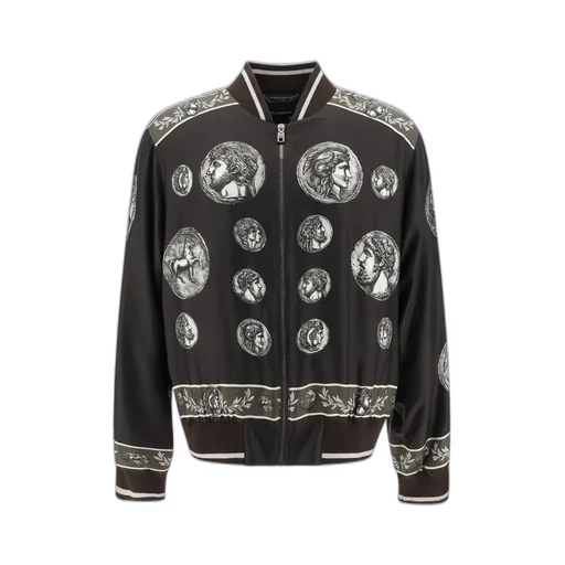 Dolce & Gabbana Coin Printed Zipped Jacket