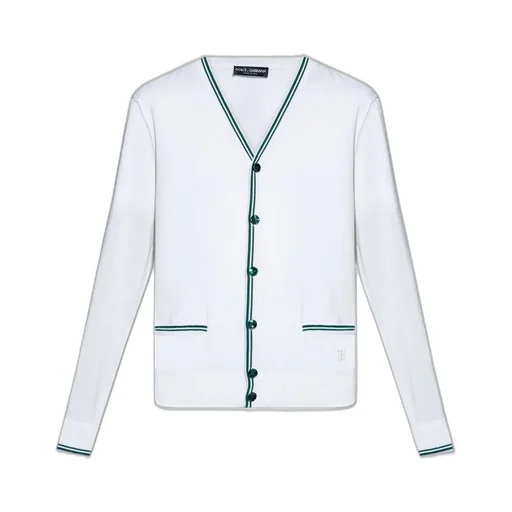 Dolce & Gabbana Logo Embroidered V-Neck Cardigan