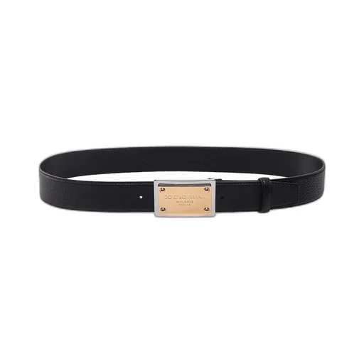 Dolce & Gabbana Grainy Logo-Plaque Belt
