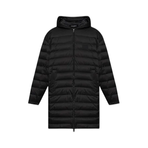 Dolce & Gabbana Logo Patch Quilted Down Coat