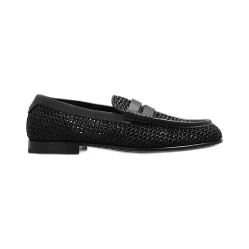 Dolce & Gabbana Logo Lettering Interwoven Penny Loafers