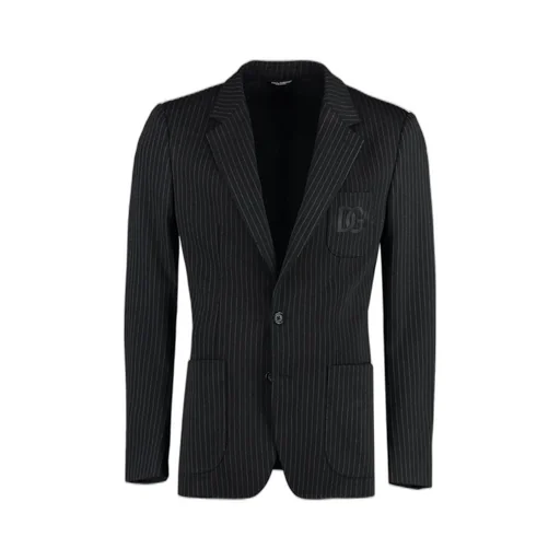 Dolce & Gabbana Pinstriped Stretch Jersey Portofino Jacket