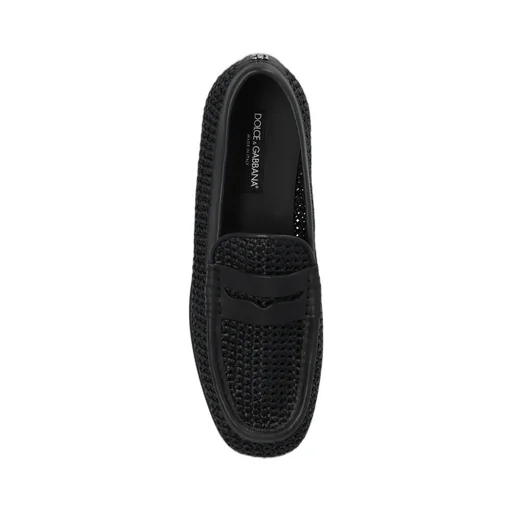 Dolce & Gabbana Logo Lettering Interwoven Penny Loafers