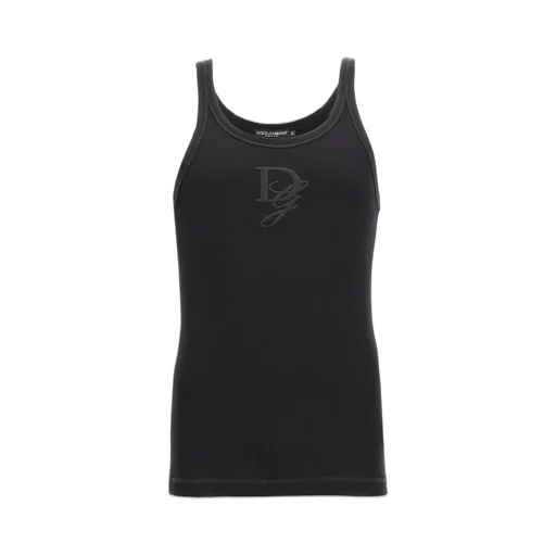 Dolce & Gabbana Logo Embroidered Tank Top