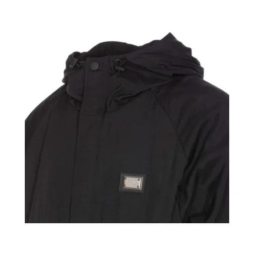 Dolce & Gabbana Logo Plaque Drawstring Hooded Jacket
