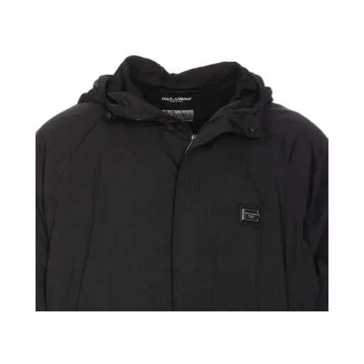 Dolce & Gabbana Logo Plaque Drawstring Hooded Jacket