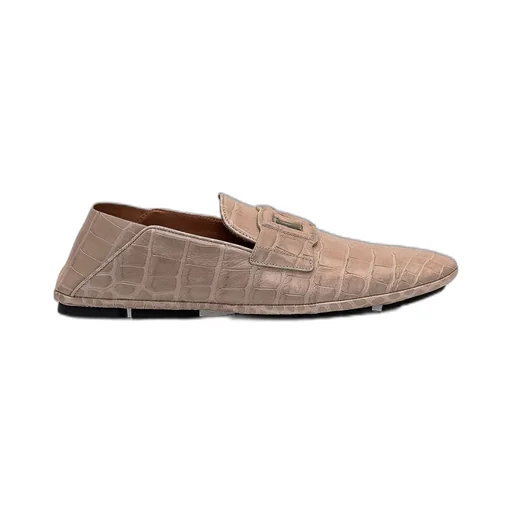 Dolce & Gabbana Dg Logo Embossed Almond Toe Loafers