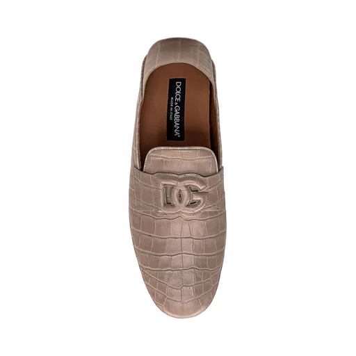 Dolce & Gabbana Dg Logo Embossed Almond Toe Loafers