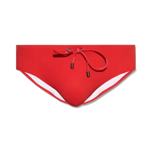 Dolce & Gabbana Logo-Waistband Drawstring Swim Trunks