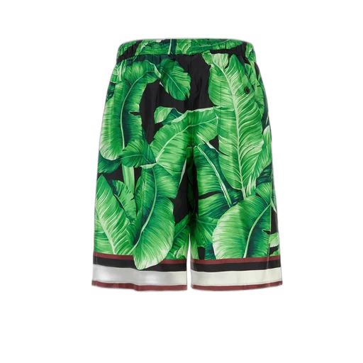 Dolce & Gabbana Leaves-Printed Drawstring Shorts