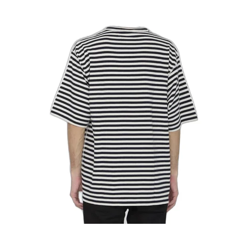 Dolce & Gabbana Logo-Embroidered Striped Crewneck T-Shirt