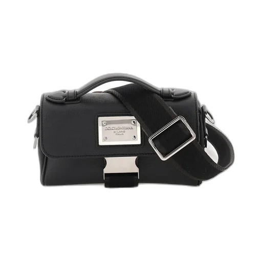 Dolce & Gabbana Logo Plaque Buckled Shoulder Bag