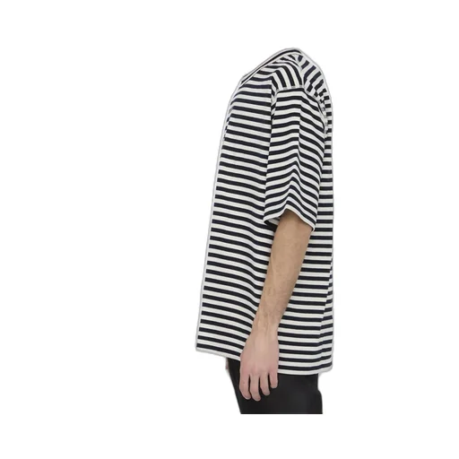 Dolce & Gabbana Logo-Embroidered Striped Crewneck T-Shirt