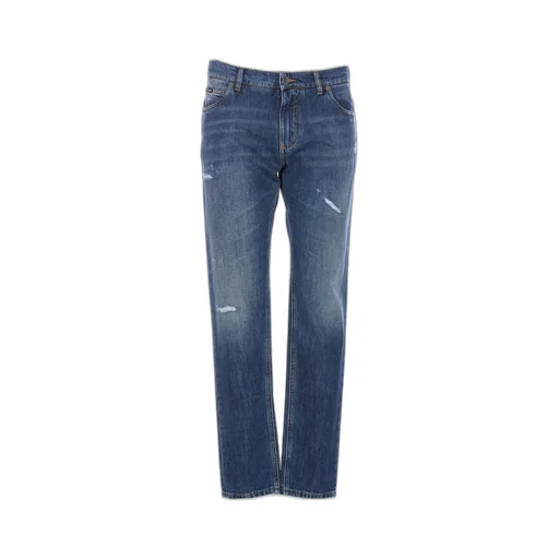 Dolce & Gabbana Straight Leg Distressed Jeans