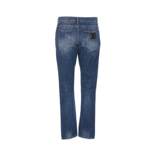 Dolce & Gabbana Straight Leg Distressed Jeans