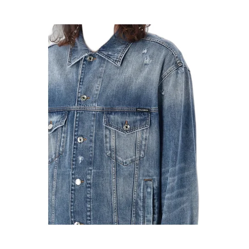 Dolce & Gabbana Distressed Buttoned Denim Jacket