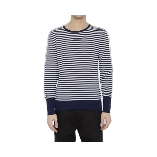 Dolce & Gabbana Logo-Embroidered Striped Crewneck Jumper