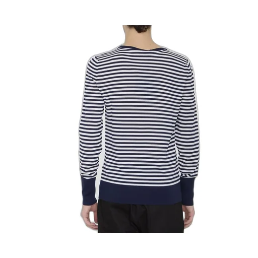 Dolce & Gabbana Logo-Embroidered Striped Crewneck Jumper