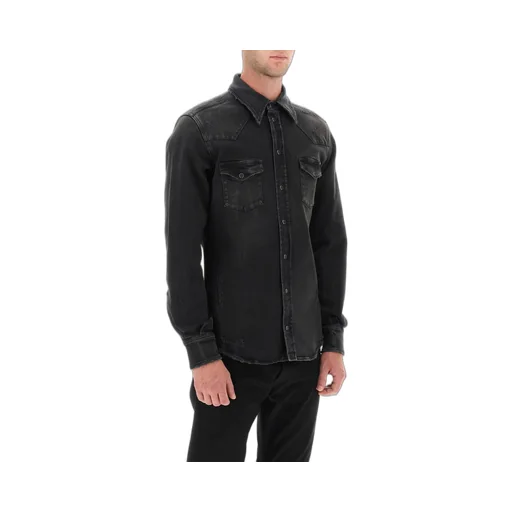 Dolce & Gabbana Distressed Denim Buttoned Shirt