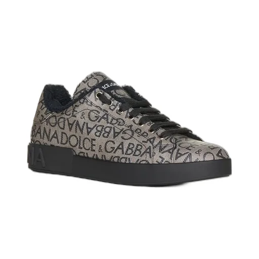 Dolce & Gabbana Allover Logo Jacquard Portofino Sneakers