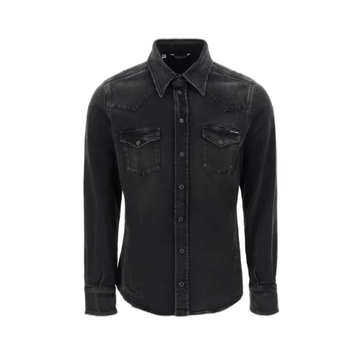 Dolce & Gabbana Distressed Denim Buttoned Shirt