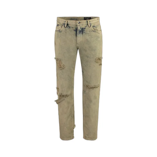 Dolce & Gabbana Distressed Straight-Leg Jeans