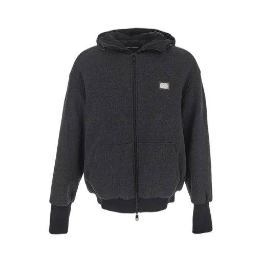 Dolce & Gabbana Logo Plaque Zip-Up Jacket