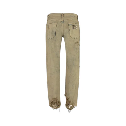 Dolce & Gabbana Distressed Straight-Leg Jeans