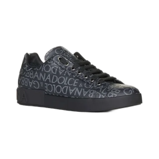 Dolce & Gabbana Portofino Logo Jacquard Lace-Up Sneakers