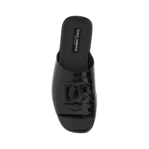 Dolce & Gabbana Embossed Slip-On Sandals