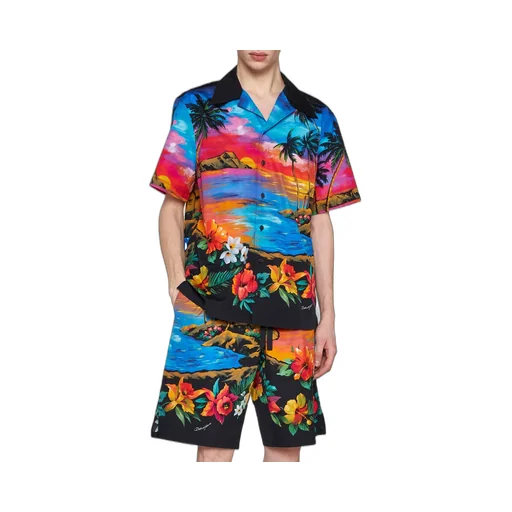 Dolce & Gabbana Hawaiian-Printed Drawstring Bermuda Shorts