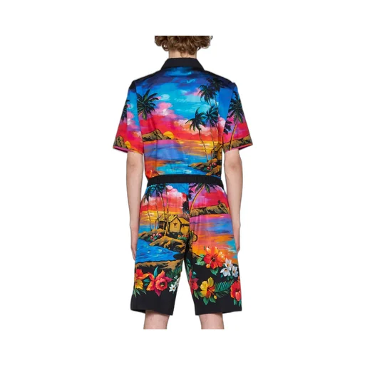Dolce & Gabbana Hawaiian-Printed Drawstring Bermuda Shorts