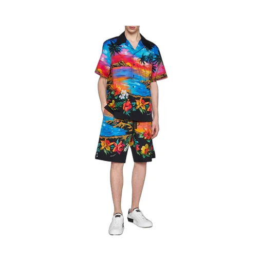 Dolce & Gabbana Hawaiian-Printed Drawstring Bermuda Shorts