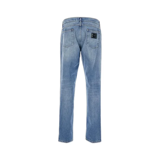 Dolce & Gabbana Logo Plaque Straight Leg Jeans